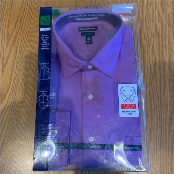croft & barrow Other - NWT Men’s Large Croft&Barrow purple dress shirt